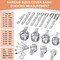 20 Pieces 7 Stainless Steel Nesting Measuring Cups & 7 Spoons, 1 + Leveler & 5 Mini Measuring Spoons for Cooking & Baking